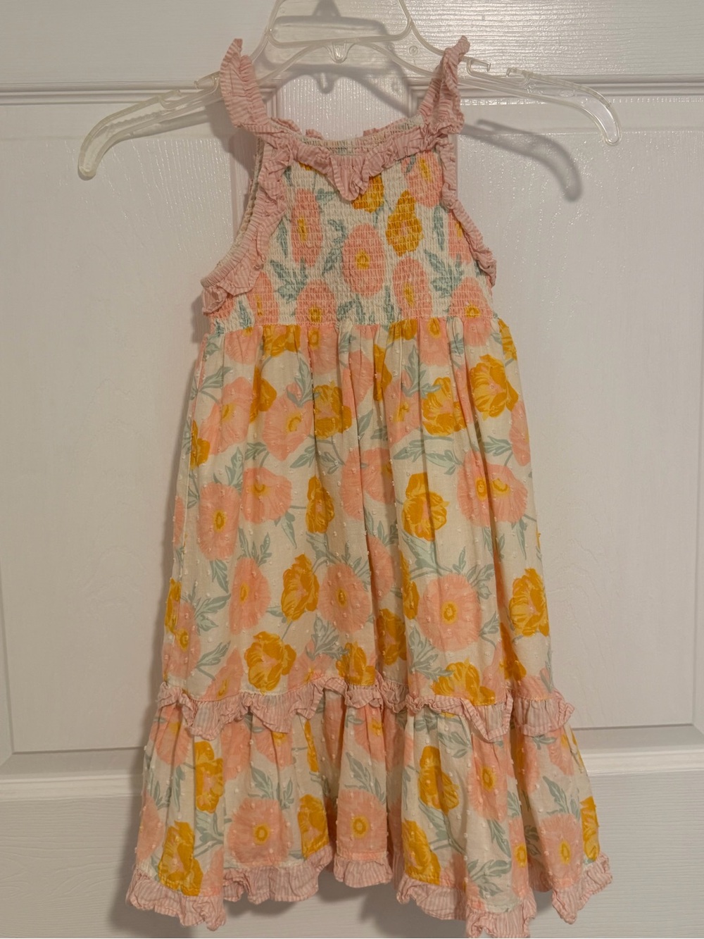 Rachel Zoe Pink & Yellow Floral Smocked Sundress
